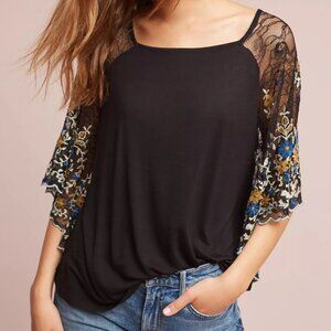 Anthropologie Callista Embroidered Top, M